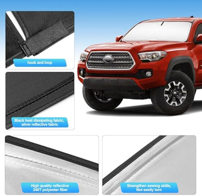 Windshield Sun Shade for Volkswagen Atlas 2018-2024 2025 Compatible Accessories Foldable Design Sunblocker Protects from Sun Rays & Heat Damage - Image 6