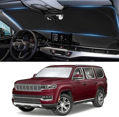 Windshield Sun Shade for 2011-2025 2026 Jeep Grand Cherokee/Grand Cherokee by BOODANCARS