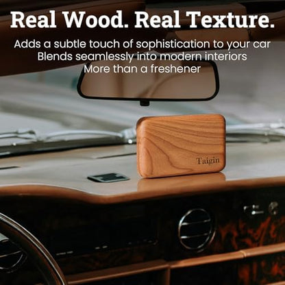 Car Air Freshener - Wood Air Freshener - Car Odor Eliminator for Visor Clip-Variety Scent Refill, Vehicle Scent Diffuser for Cabin, Truck & SUV - Pack of 4 (Teak-Amber-Cabana-Open Air)-CLIP INCLUDED - Image 5