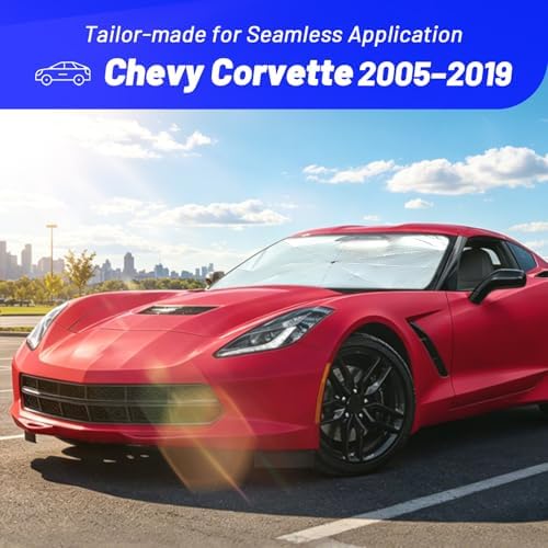 Windshield Sun Shade for Chevrolet Corvette 2005-2019, Umbrella Sunshade - Image 2