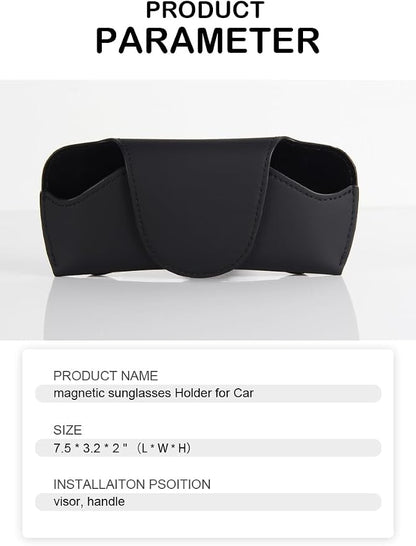 Magnetic Sunglass Holder for Car Visor Clip, Visor Accessories Eyeglasses Holder, Leather Glasses Storage Case - Image 6
