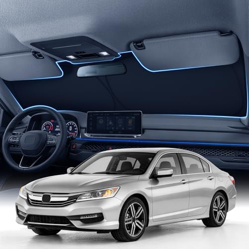Zanch Custom Windshield Sun Shade for Honda Accord 2018-2026, 7-Layer Heavy-Duty UV & Heat Block, 3D Scanned Fit, Keep Interior Cooler, Easy Storage & Foldable Accessories, No Sagging by Zanch