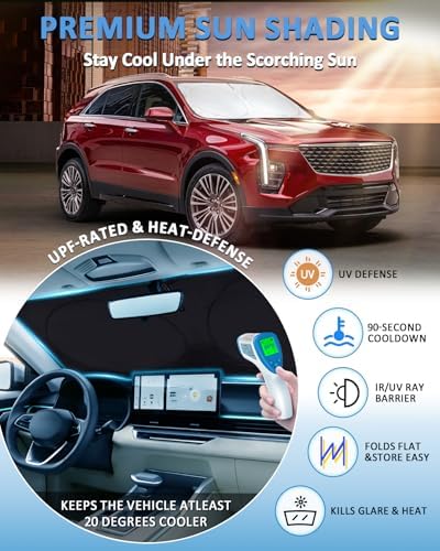 Sun Shade for Cadillac XT4 2019-2024 2025 2026 Windshield Sunshade - Image 2