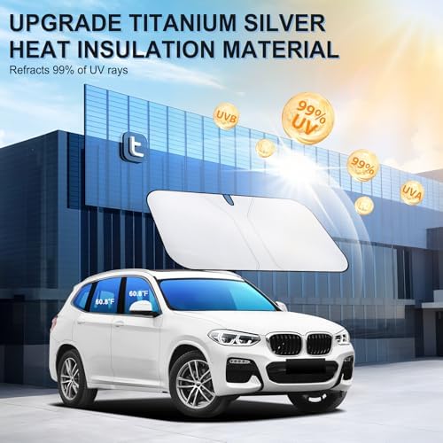 SINGARO Universal 300T Car Windshield Sun Shade, Foldable Reflective for Windshield & Window Shades with Overlapping Design, Car Interior Accessories (64.5" L x 33" W) - Image 5