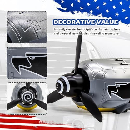 2026 New Fw-190 WW2 Planes Car Air Vent Clip,Fw-190 Fighter Car Vent Clips with Spinning Propeller Fighter Plane Decor,Universal Air Vent Decorations for Cars as Gift for Men & Pilots - Image 5