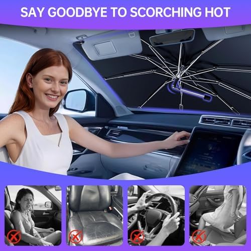 [2026 Upgraded] Windshield Sun Shade Umbrella, Car Sunshade for Trucks&SUVs - Image 6