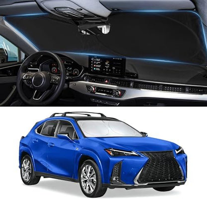 Sun Shade for Lexus UX Windshield Sunshade Custom Fit 2019-2024 2025 2026 Lexus UX 200/250h/260h/300h/300e Accessories Foldable Front Window Cover Retractable Sun Visor Interior Cool by BOODANCARS