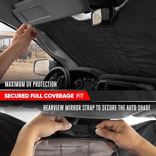 Motor Trend Custom Fit Dodge Ram 2500 & 3500 Windshield Sun Shade (2010-2026) - Foldable Pop-Up Front Car Windshield - UV Sun Visor Interior Protector - Dodge Truck Sunshade for Ram 2500 Accessories - Image 4
