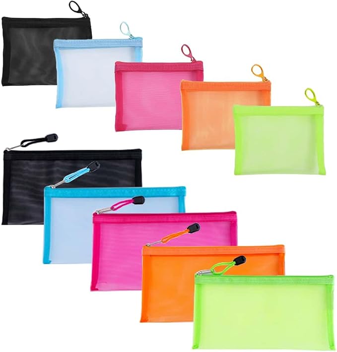 Small Mesh Zipper Pouch Bags for Purse & Small Mesh Pencil Pouches by Unknown