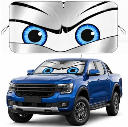 Car Windshield Sun Shade, Universal Fit Full-Size SUV Pickup, Sporty Silver by eygeufg