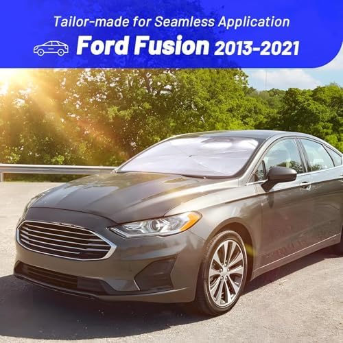 Windshield Sun Shade for Ford Fusion 2013-2021, Custom Umbrella Sunshade - Image 3