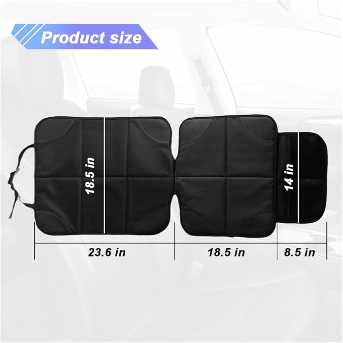 Baby Car Seat Protector for Child, Waterproof Baby Car Seats Cover with Non-Slip Backing, 600D Fabric Car Seat Mat with Thickest Padding & Mesh Pockets for Baby Pet (1PC) - Image 2