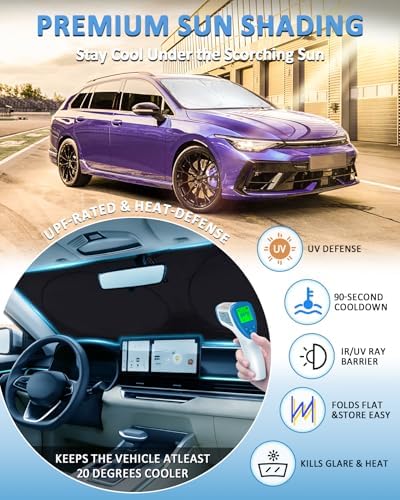 Windshield Sun Shade for Volkswagen VW Golf Mk8 2022 2023 2024 2025 2026 - Image 2