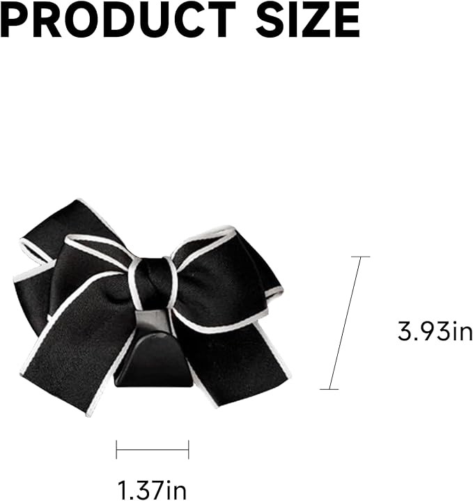 2 Pack Bow Car Seat Headrest Hooks, White | PVC construction, snap-on installation, holds bags purses or umbrellas, fits most cars and trucks, car interior accessories - Image 2