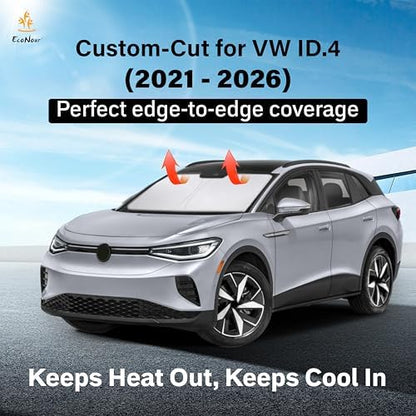 EcoNour Windshield Sun Shade Compatible for Volkswagen VW ID.4 2021–2026 - Image 2