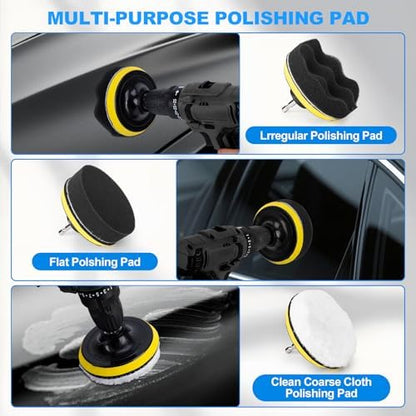 THINKWORK Car Detailing Kit with Multi-Size Drill Brushs & Extension Pole - Image 4