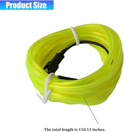 Car LED Strip Lights, 9.84FT 5V Waterproof Flexible Vehicle Ambient Lighting Kits with USB Port, Automotive Lamp Strips Decorations, Universal for SUV Automobile Truck (Fluorescent Green) - Image 2