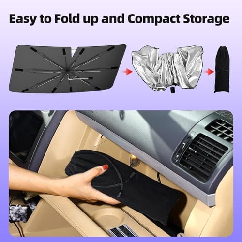 [2026 Upgraded] Windshield Sun Shade Umbrella, Car Sunshade for Trucks&SUVs - Image 5