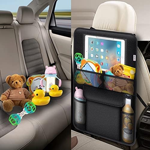 Meolsaek Kick Mats Back Seat Protector, Waterproof Oxford Seat Back Protector, Car Seat Back Protector for Kids, Back of Seat Protector for Kids Feet Car Seat (Black C -1pc) - Image 3
