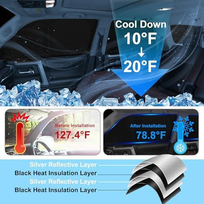 TINGLU Window Shades for Toyota Prius Hatchback 2016-2022 (NOT for Prius C or Prius V) Accessories Car Side Full Windows Rear Triangular Windshield Sun Shade Sun UV Rays Privacy Protection 6PCS - Image 4