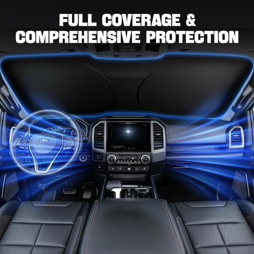 Window Shades for Car Windshield - Foldable Car Window Shades, 210T Reflective UV Block Sun Visor, Keep Vehicle Cool in Summer Heat, Universal Fit for Cars, SUVs and Trucks, Easy to Install & Store - Image 4