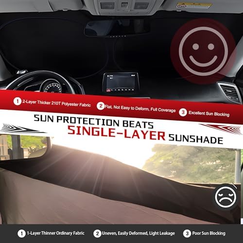 Windshield Sun Shade for 2021-2025 Volkswagen VW ID.4 Foldable Sun Sunshade for Car Front Window Blocks UV Rays and Heat Automotive Interior Protector Custom Fit Accessories - Image 5