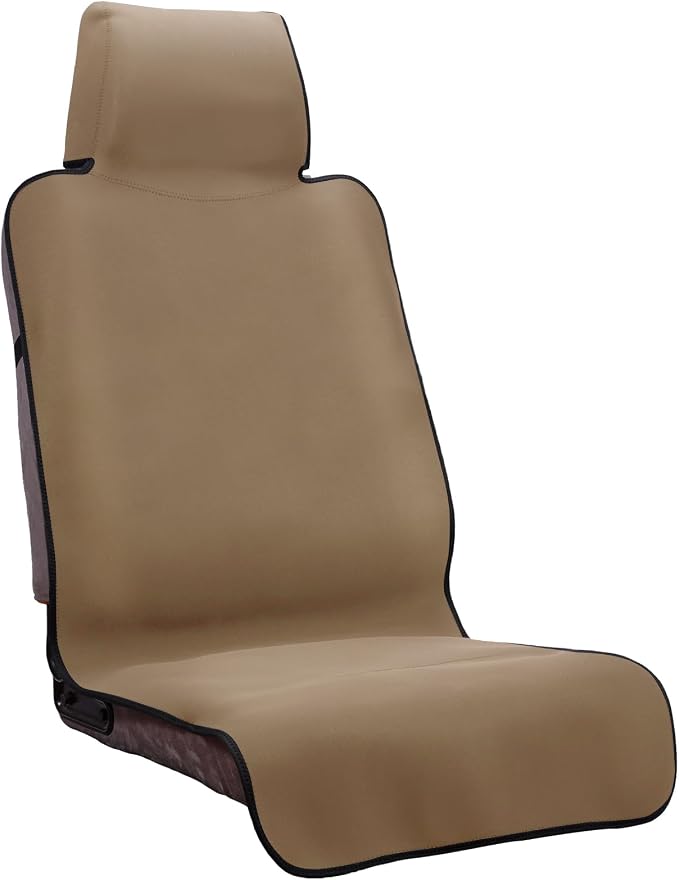 Neoprene Waterproof Car Seat Cover, Khaki 1pc, Non-Slip | Car Seat Protector, Sweat-proof, Universal Fit SUV & Truck, Machine Washable, For Gym, Yoga, Pets, Workout, Beach, Swimming by DREAMANIA