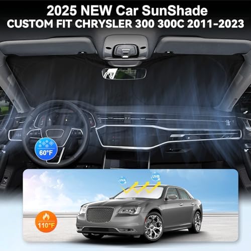 Windshield Sun Shade for Chrysler 300 300C 2011-2023 2024 2025 Sun Visor - Image 4