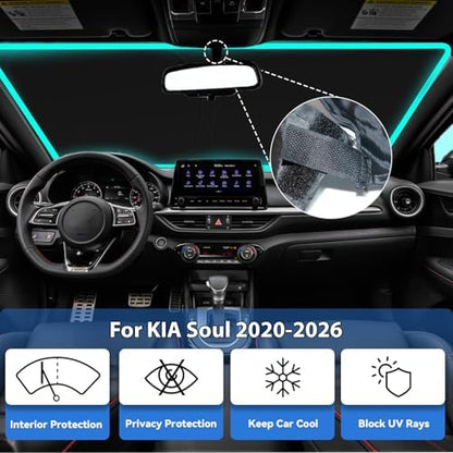 Windshield Sun Shade for KIA Soul 2020-2022 2023 2024 2025 2026 - Image 2