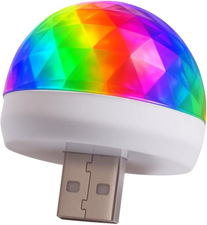 USB LED Car Interior Atmosphere Lamp – Portable Plug-in Mini RGB Ambient Light, Sound Activated LED Decorative Night Light for Vehicle, Laptop, Home Office & Party (White) by Unknown