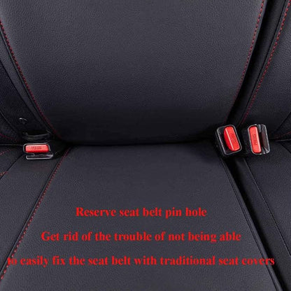 EKR Car Rogue Seat Covers 2017-2019(Sport & Hybrid),Leatherette Full Set | Custom Fit for Nissan Rogue Sport & Hybrid S/SV/SL 2017 2018 2019,Faux Leather(Black with Red Piping) - Image 5