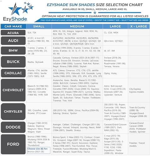 EzyShade Car Windshield Sun Shade. See Vehicle Size-Chart. Small (S) Size - Image 4