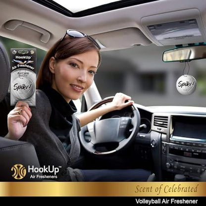 Volleyball Car Air Freshener by HookUp - 10 Pack - Black Gold Scent (Extra Strong) | Unique Volleyball Gift for Players, Coach, Fans | Hanging Car Accessory with Long Lasting Fresheners Smell - Image 4