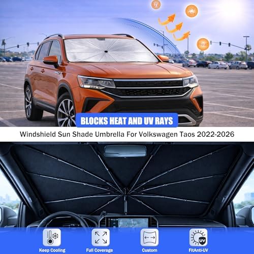 Car Windshield Sun Shade Umbrella for Volkswagen Taos 2022-2026 - Image 3
