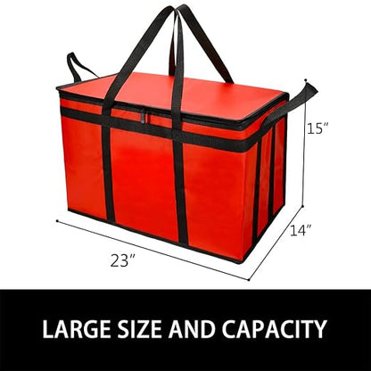 Bodaon 3-Pack Insulated Food Delivery Bag for Hot and Cold Meal, XXX-Large Cooler Bags, Grocery Tote Insulation Bag for Catering, Pizza Warmer, Red - Image 3