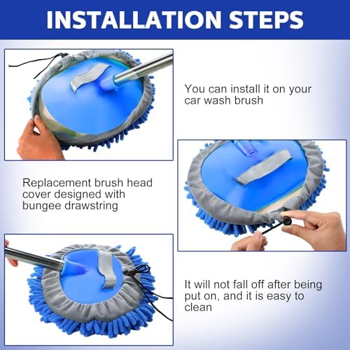 Layhit 10 Pcs Car Wash Mitt Set, Brush Not Included, Royal Blue - Image 5