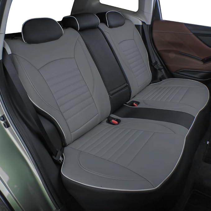 EKR Car Seat Covers for Subaru Forester 2014-2018(NO Base),Full Set | Custom Fit for Subaru Forester 2014-2018(Not for Base)Factory-Like Fit,360°Protection,Faux Leather(Black/Gray) - Image 3