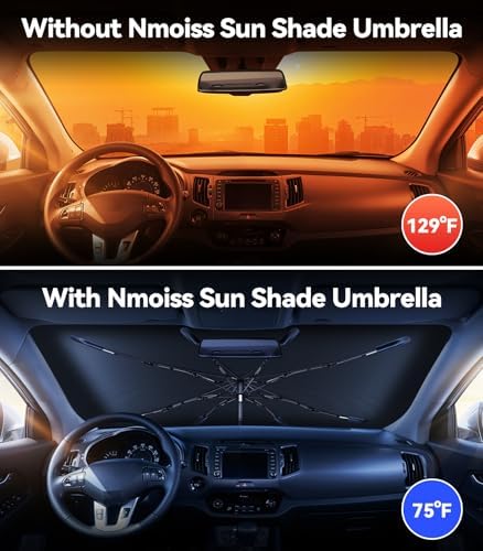Nmoiss Windshield Sun Shade Umbrella Fit for Kia Sportage 2011-2026 Accessories, [Vinyl Coating Heat Shield] Protect Car from Sun Rays & Heat Damage Keep Cool and Protect Interior - Image 2