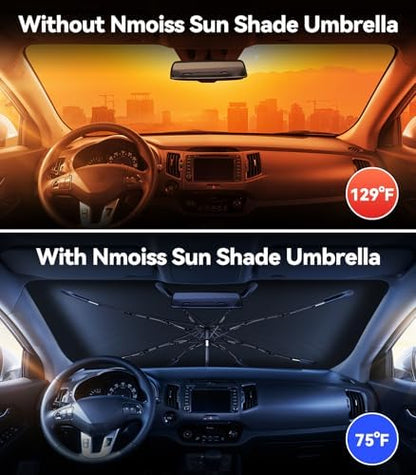 Nmoiss Windshield Sun Shade Umbrella Fit for Kia Sportage 2011-2026 Accessories, [Vinyl Coating Heat Shield] Protect Car from Sun Rays & Heat Damage Keep Cool and Protect Interior - Image 2