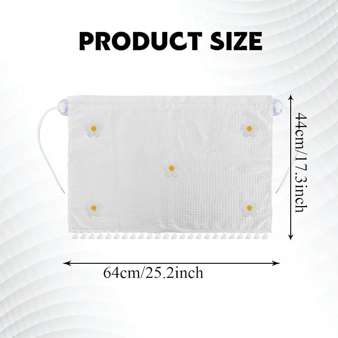 Car Side Window Sun Shade Privacy Curtain for Baby, Car Window Screen, 25"x18" Sun Protection Curtain, Blackout UV Protection Window Shades with Suction Cup for Back Seat (Five Small Flowers) - Image 2