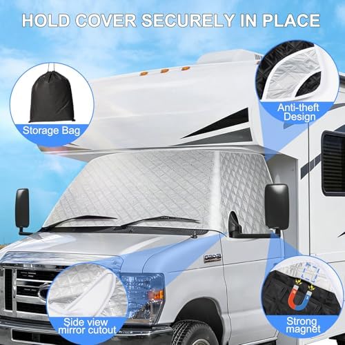 RV Windshield Cover for Mercedes Sprinter Van 2007-2026 All-Weather Sunshade for Blackout Privacy, Waterproof and Durable - Image 4