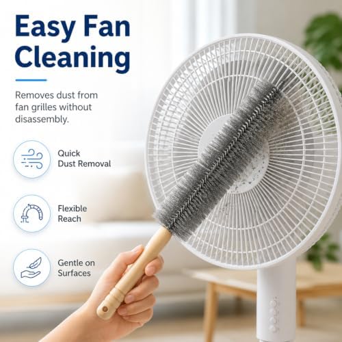 Tower Fan Cleaner, Bendable Microfiber Duster for Electric Fan and Blinds, Reusable Fan Cleaning Brush, Flexible Dust Collector for Cobwebs, Vents, Window Blinds & Hard-to-Reach Areas (Blue-2PC) - Image 2