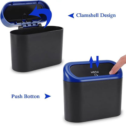 Accmor Car Trash Can with Lid, Waterproof Vehicle Trash Bin Car Dustbin Garbage Organizer Storage, 2 Pack Mini Garbage Bin Trash Container for Auto Cars, Home, Office - Image 3