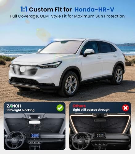 Zanch Custom Fit Windshield Sun Shade Umbrella for Honda HR-V 2016-2026 - Image 4