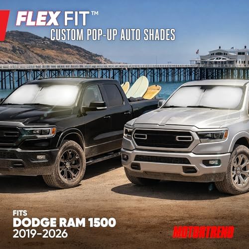 Motor Trend Custom Fit Dodge Ram 1500 Windshield Sun Shade - Fits All (2019-2026) Trims - Foldable Pop-Up Car Windshield Sunshade Dodge Ram 1500 Accessories - Automotive Ram Truck Interior Protection - Image 2