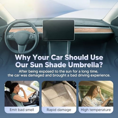 Autorder Windshield Sun Shade Umbrella for 2016-2024 Nissan Titan Accessories,Upgraded Ice Crystal Material,Easy Setup Umbrella Sunshade for Car Windshield,100% Sun Blocking - Image 3