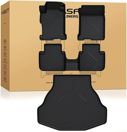 LASFIT Floor Mats & Trunk Mat for Honda Accord 2013-2017 (Only Sedan) | All Weather Custom Fit Anti-Slip TPE Floor Liners, 1st & 2nd Row & Cargo Mat (NOT for Coupe & Hybrid) by LASFIT