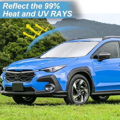 for Impreza Sunshade Windshield Sun Shade for 2017-2024 Subaru Impreza WRX Sedan Hatchback Foldable Windshield Cover for Subaru Legacy Front Window Sun Visor for 2022 Ascent Accessories - Image 4