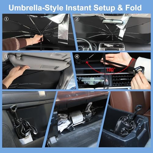 Windshield Sun Shade Umbrella for 2013-2018 Ni-ssan Altima Sedan - Image 5