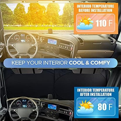 EcoNour RV Windshield Sun Shade, Foldable Cover for RVs & Motorhomes - Image 6